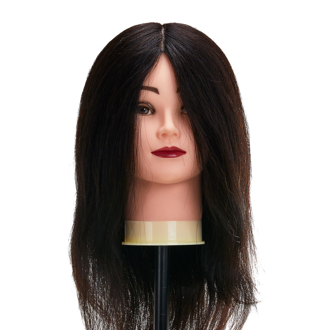 Testina Parrucchiere Gabbiano WZ1 Capelli Veri 30 cm Nero