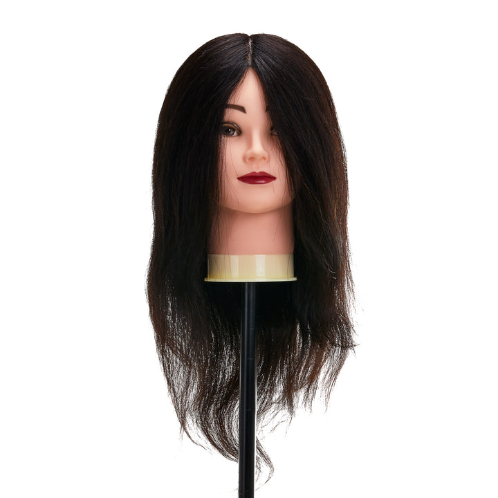 Testina Parrucchiere Gabbiano WZ1 Capelli Veri 30 cm Nero - immagine 2