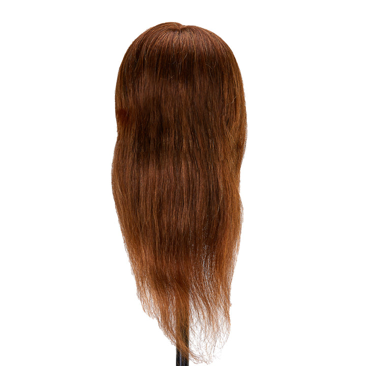 Testina Parrucchiere Gabbiano WZ1 Capelli Veri 30 cm Castano - immagine 4