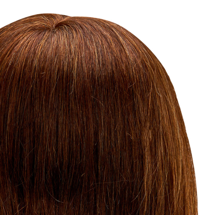 Testina Parrucchiere Gabbiano WZ1 Capelli Veri 30 cm Castano - immagine 5