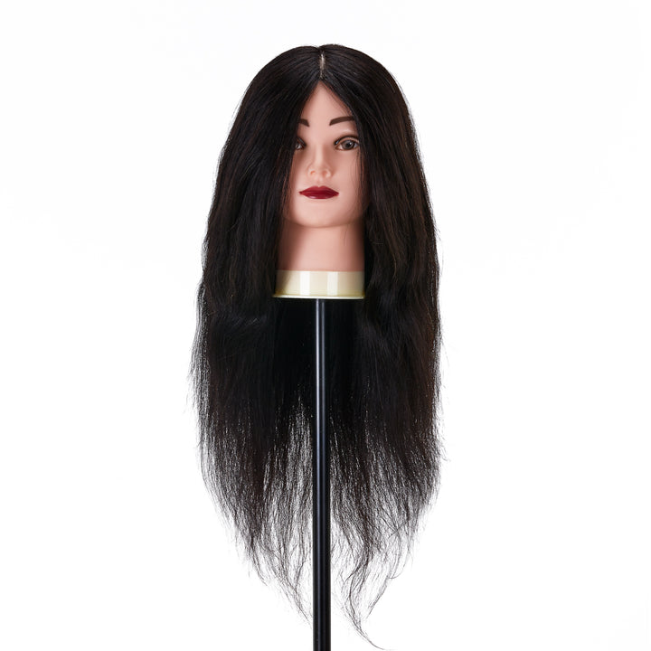 Testina Parrucchiere Gabbiano WZ1 Capelli Veri 42 cm Nero - immagine 2