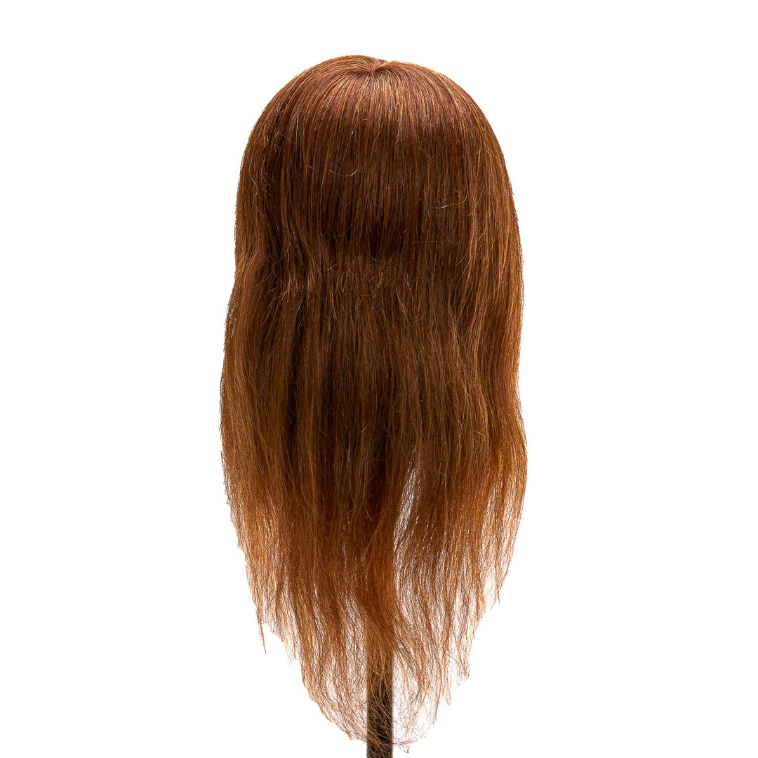 Testina Parrucchiere Gabbiano WZ1 Capelli Veri 42 cm Castano - immagine 4