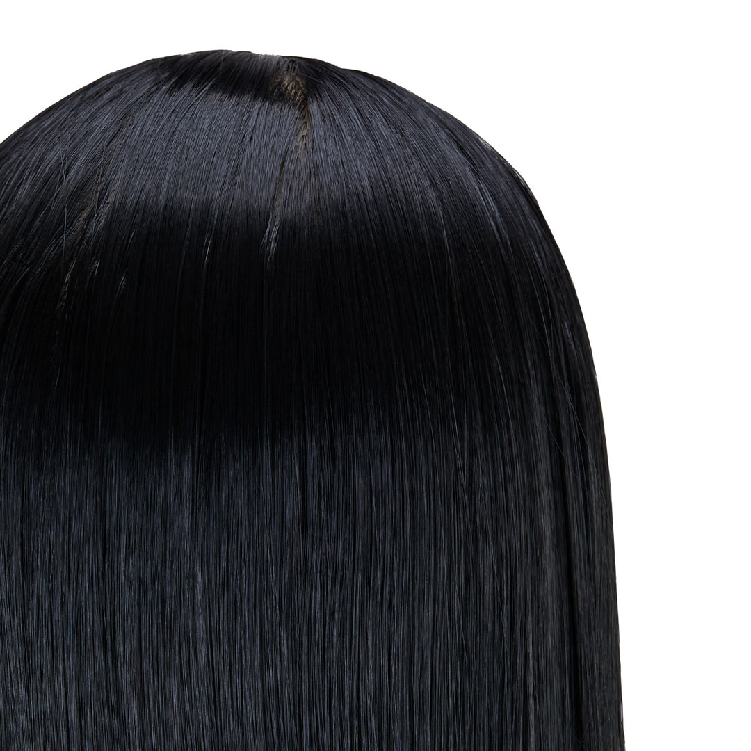 Testina Parrucchiere Gabbiano WZ2 Capelli Sintetici 55 cm Nero - immagine 5
