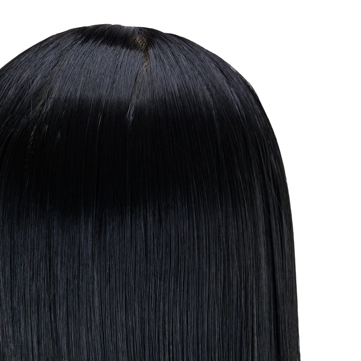 Testina Parrucchiere Gabbiano WZ2 Capelli Sintetici 55 cm Nero - immagine 5