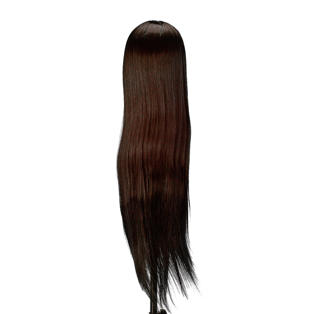 Testina Parrucchiere Gabbiano WZ2 Capelli Sintetici 55 cm Castano - immagine 4