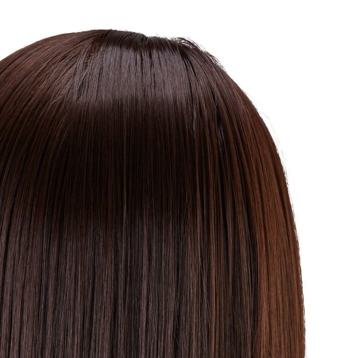 Testina Parrucchiere Gabbiano WZ2 Capelli Sintetici 55 cm Castano - immagine 5
