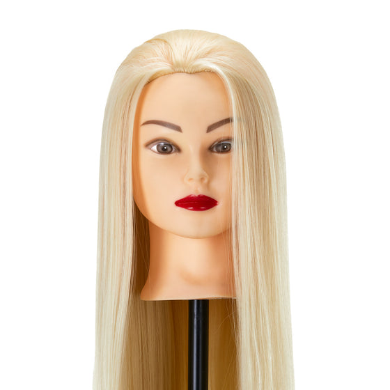 Testina Parrucchiere Gabbiano WZ2 Capelli Sintetici 55 cm Biondo