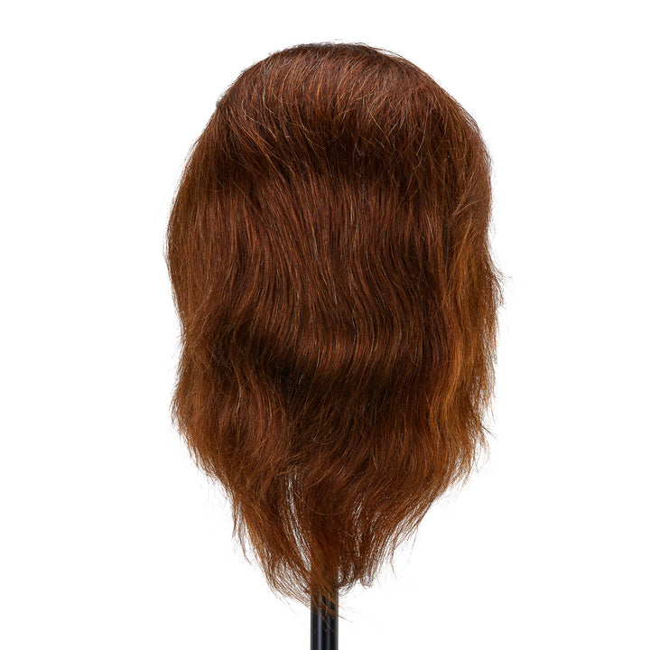 Testina Parrucchiere Uomo Gabbiano WZ3 Capelli Veri 20 cm Castano - immagine 3