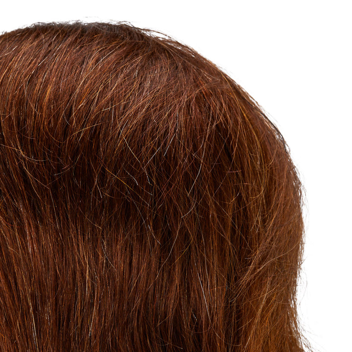 Testina Parrucchiere Uomo Gabbiano WZ3 Capelli Veri 20 cm Castano - immagine 4
