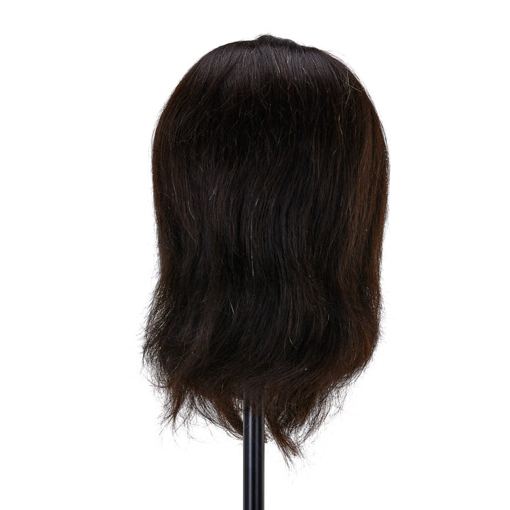 Testina Parrucchiere con Barba Gabbiano WZ4 Capelli Veri Nero - immagine 3