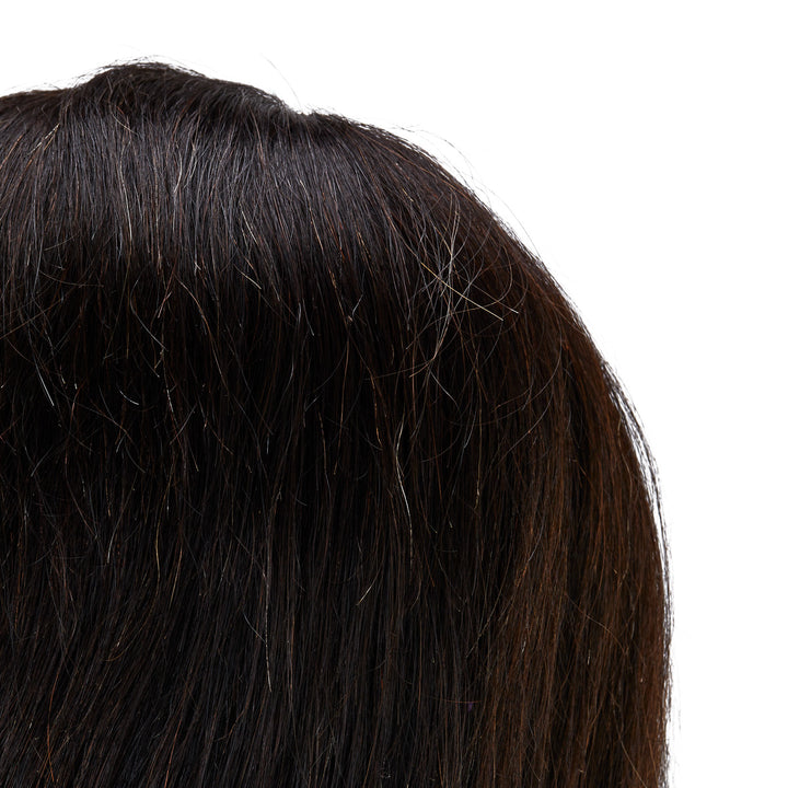 Testina Parrucchiere con Barba Gabbiano WZ4 Capelli Veri Nero - immagine 4
