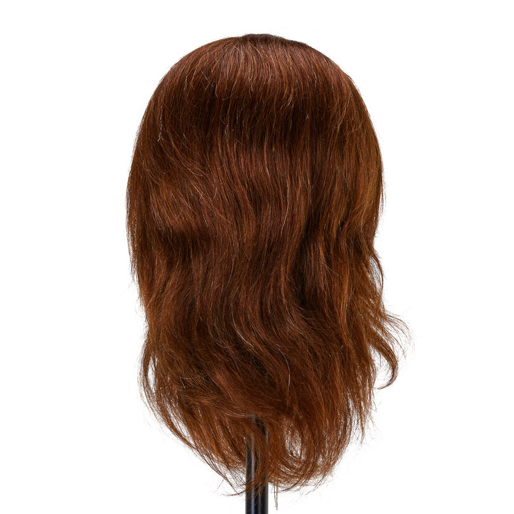 Testina Parrucchiere con Barba Gabbiano WZ4 Capelli Veri Castano - immagine 3