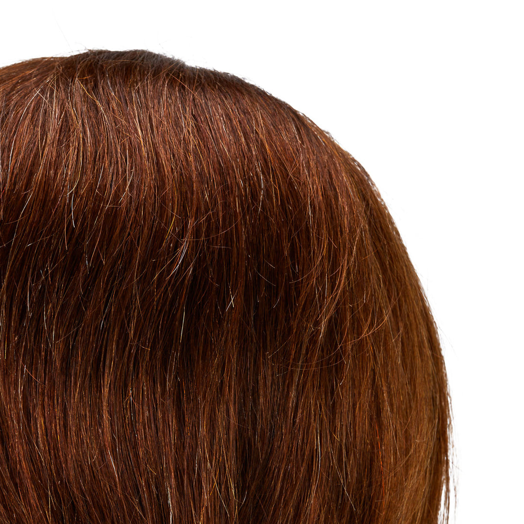 Testina Parrucchiere con Barba Gabbiano WZ4 Capelli Veri Castano - immagine 4