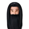 Testina Parrucchiere con Barba Gabbiano WZ4 Capelli Sintetici Nero