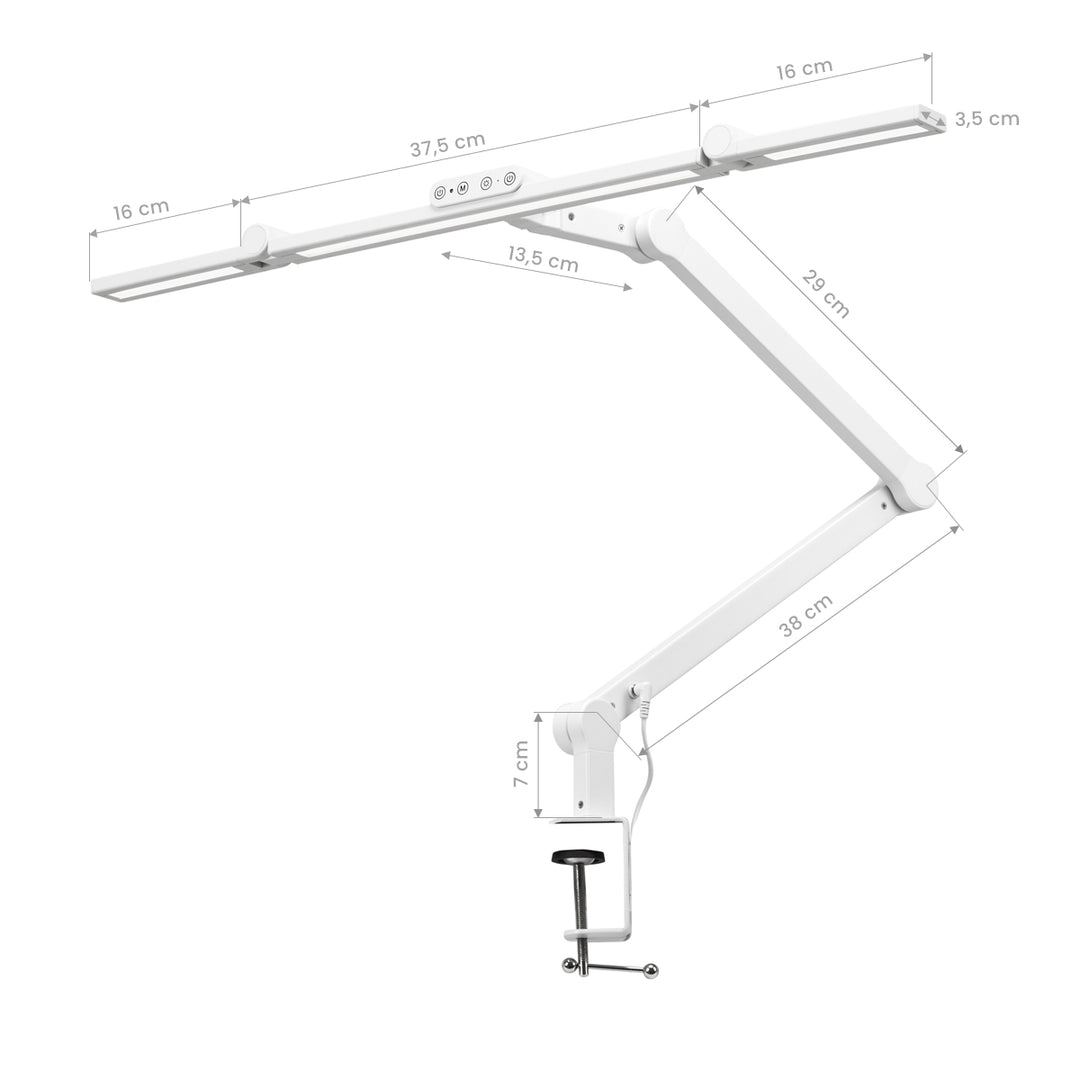 Lampada LED con Morsetto e Colore e Intensità Regolabili Glow L03 Bianco - immagine 9