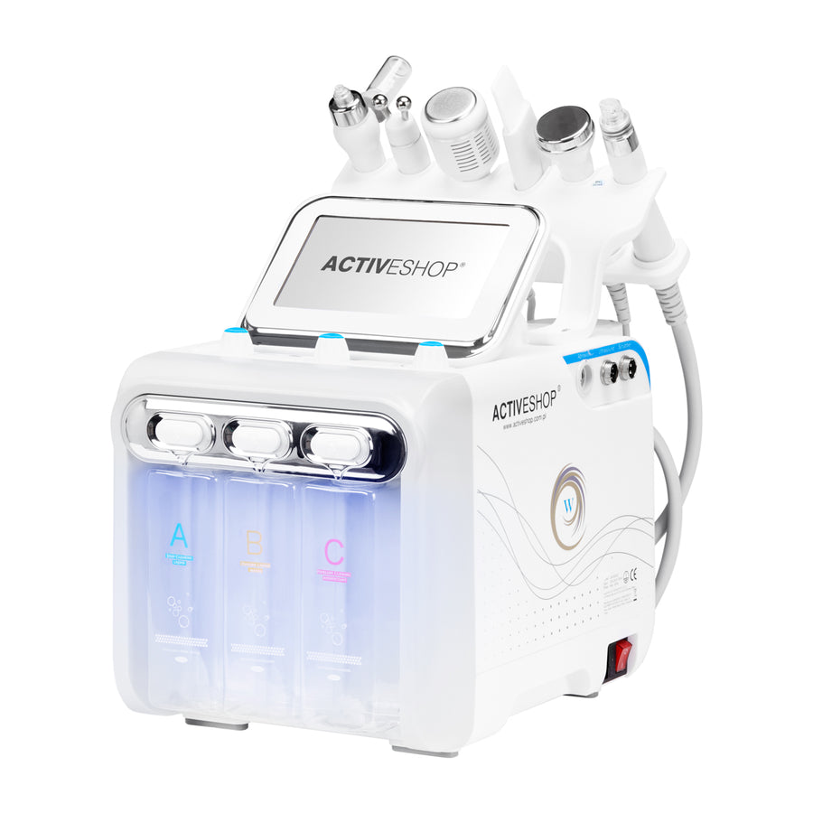 Apparecchio Idrodermoabrasione 6 in 1 Hydrogen H2+ New Generation Bianco