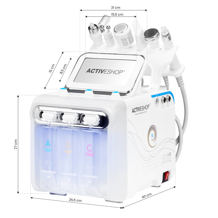 Apparecchio Idrodermoabrasione 6 in 1 Hydrogen H2+ New Generation Bianco - immagine 9