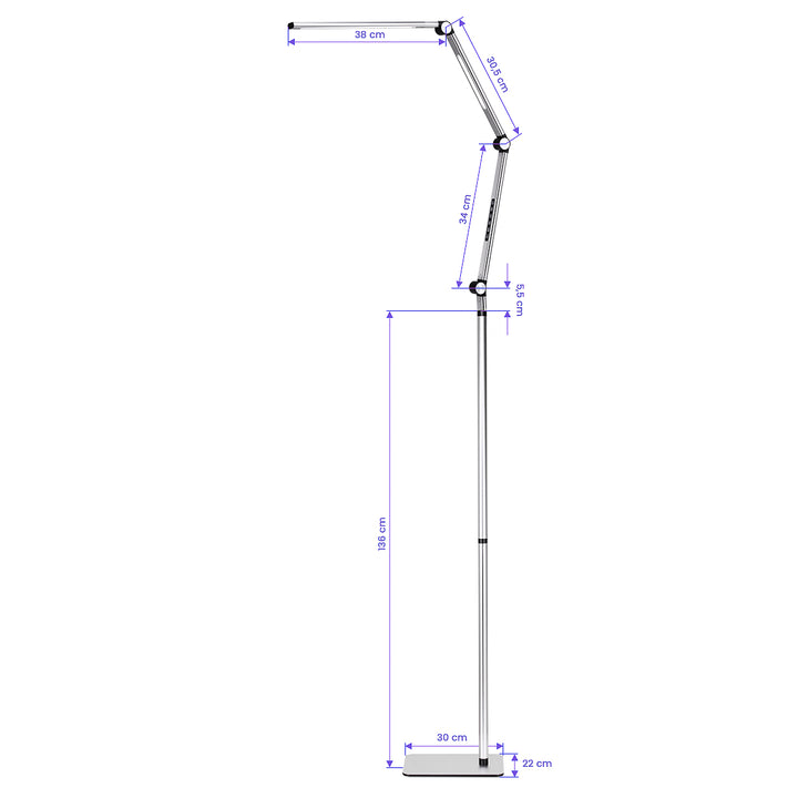 Lampada LED con Treppiede e Colore e Intensità Regolabili Yoga 22W Argento - immagine 11