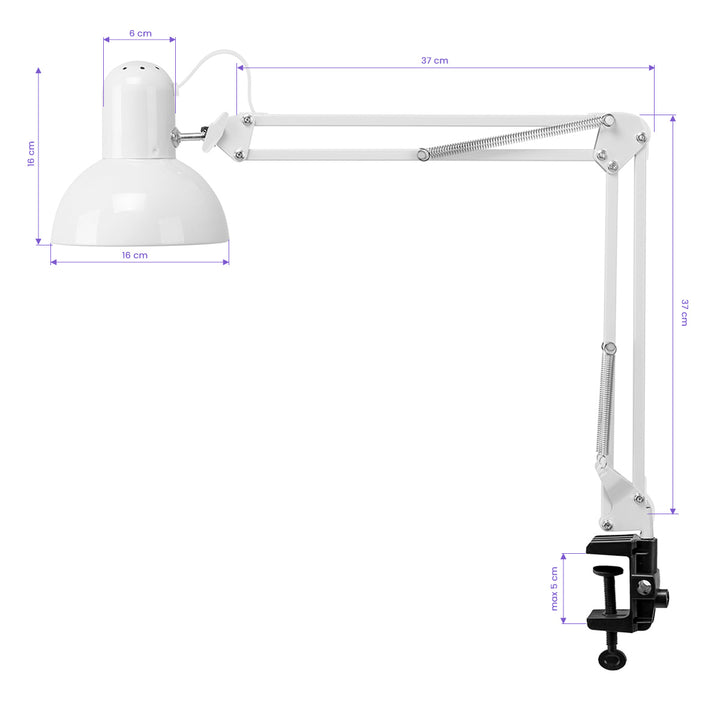 Lampada da Scrivania con Morsetto PiX 314 Bianco - immagine 9