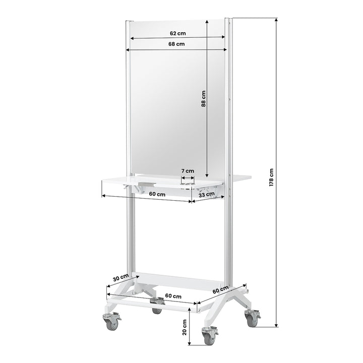 Postazione barbiere mobile Gabbiano bifacciale MI-03 Bianco - immagine 11