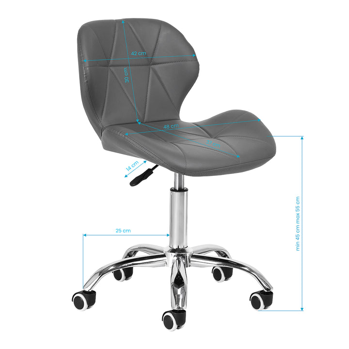 Sedia da salone con ruote regolabile 4Rico QS-06 Grigio