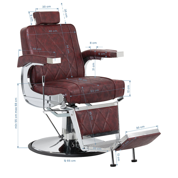 Poltrona Barbiere Hair System BM88066 Bordeaux - immagine 17