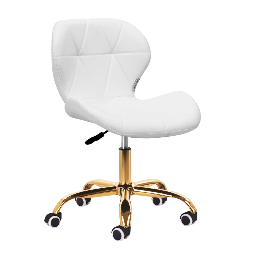 Sedia da Salone Regolabile con ruote 4Rico QS-06 Oro-Bianco