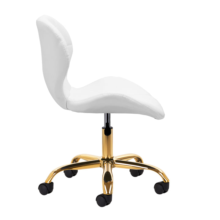 Sedia da salone con ruote regolabile 4Rico QS-06 Oro-Bianco