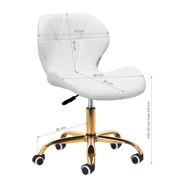 Sedia da Salone Regolabile con ruote 4Rico QS-06 Oro-Bianco - immagine 7
