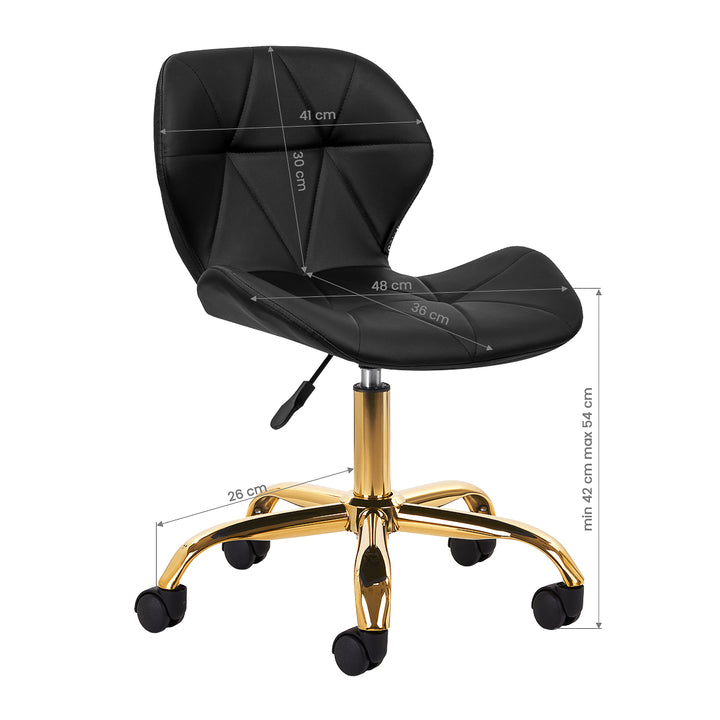 Sedia da Salone Regolabile con ruote 4Rico QS-06 Oro-Nero - immagine 7