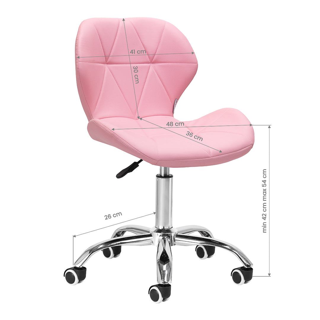 Sedia da Salone Regolabile con ruote 4Rico QS-06 Rosa - immagine 7