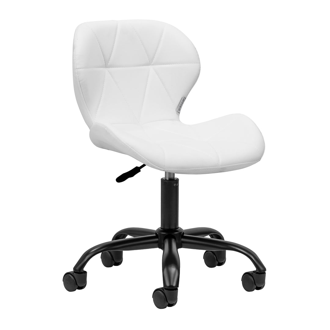 Sedia da Salone Regolabile con ruote 4Rico QS-06 Nero-Bianco