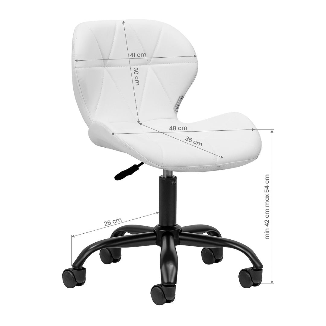 Sedia da Salone Regolabile con ruote 4Rico QS-06 Nero-Bianco - immagine 7