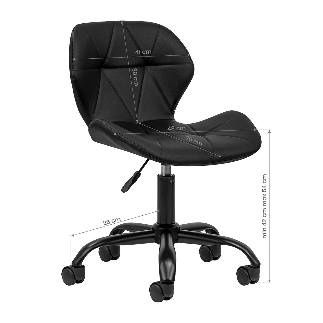 Sedia da Salone Regolabile con ruote 4Rico QS-06 Nero-Nero - immagine 7