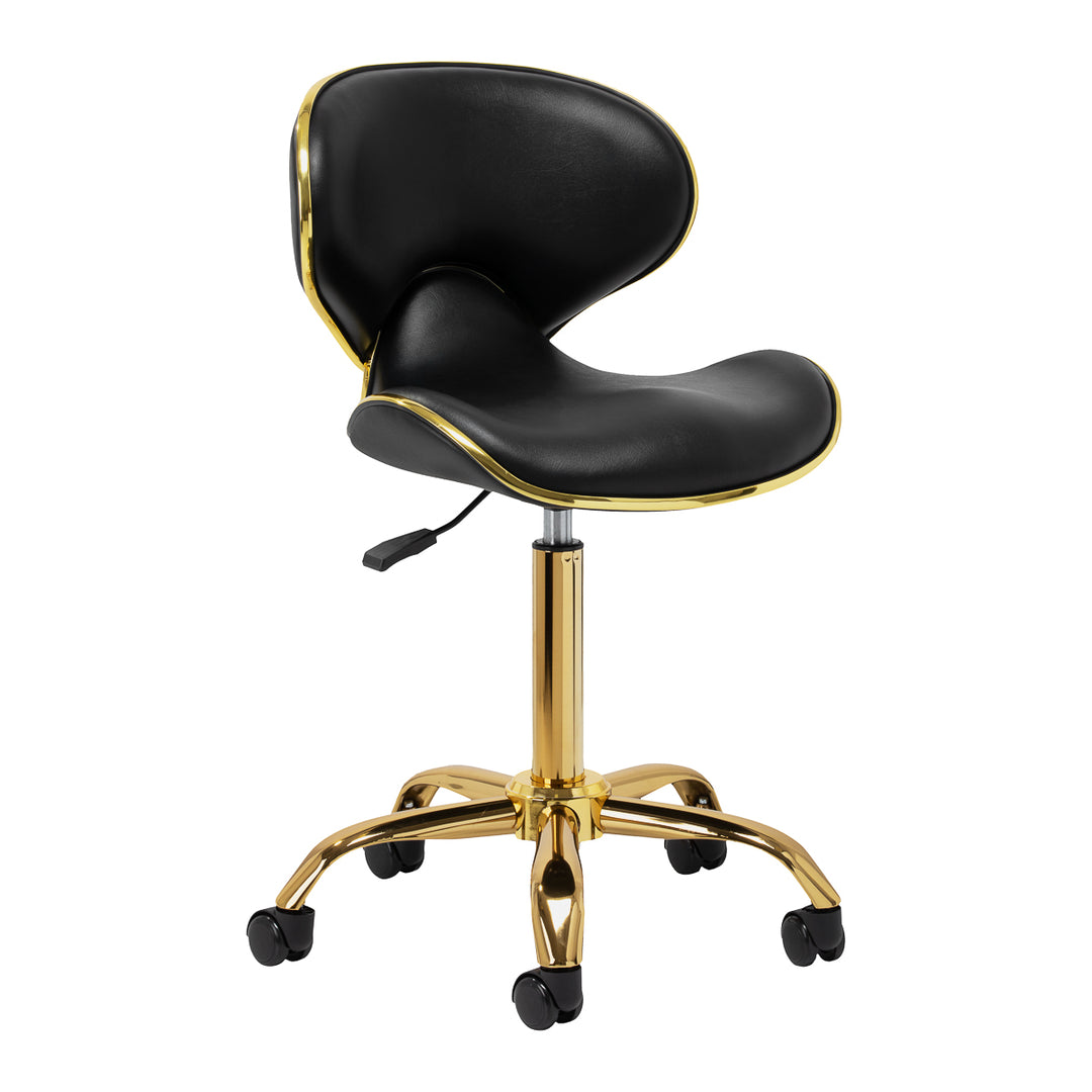 Sedia da salone con ruote regolabile Gabbiano Q-4599G Oro-Nero