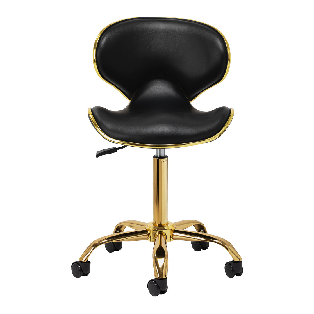 Sedia da salone con ruote regolabile Gabbiano Q-4599G Oro-Nero