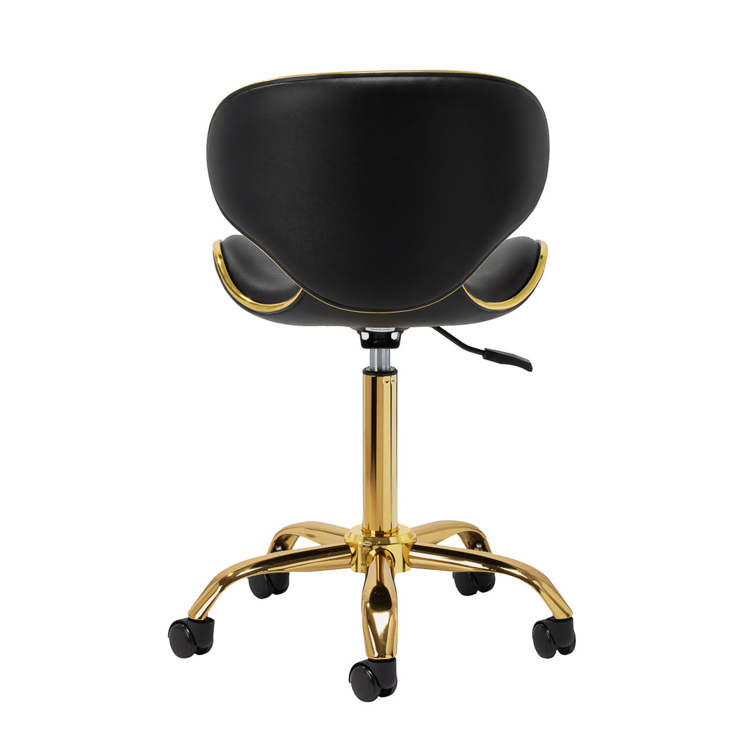 Sedia da salone con ruote regolabile Gabbiano Q-4599G Oro-Nero