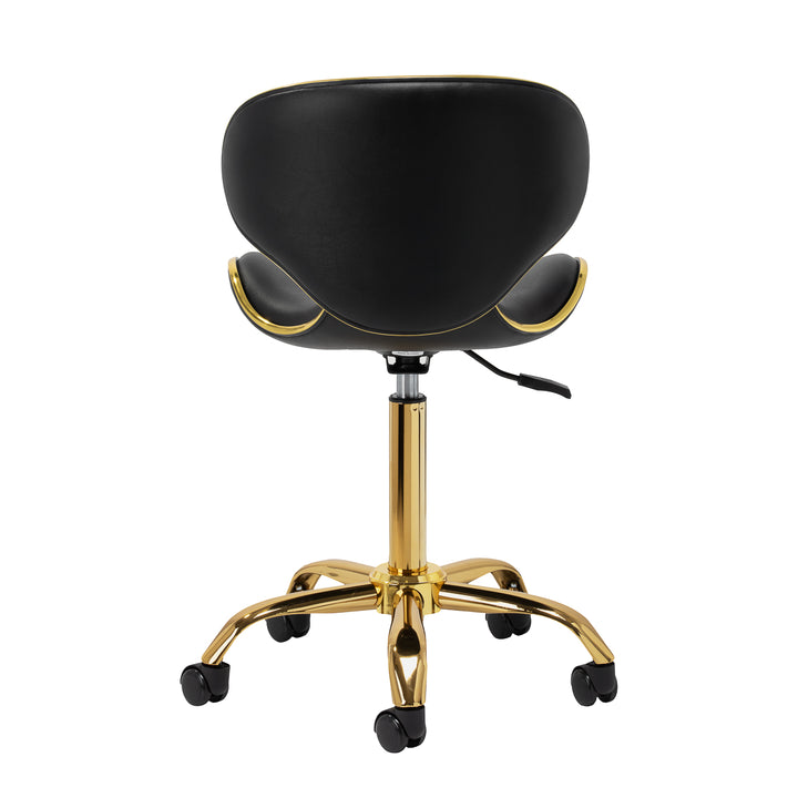 Sedia da salone con ruote regolabile Gabbiano Q-4599G Oro-Nero