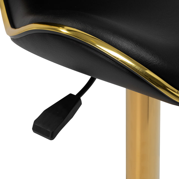 Sedia da salone con ruote regolabile Gabbiano Q-4599G Oro-Nero