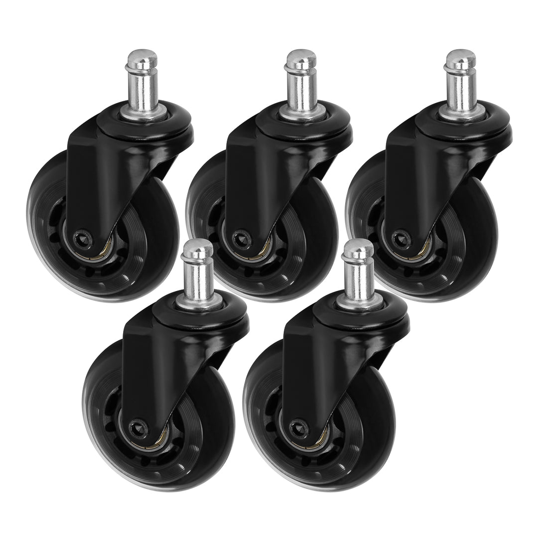 Set di Ruote Sgabello Roll Speed Nero 5 pezzi