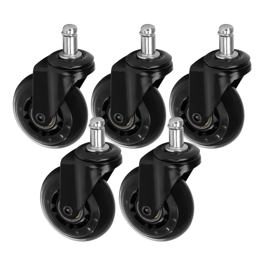 Set di Ruote Sgabello Roll Speed Nero 5 pezzi