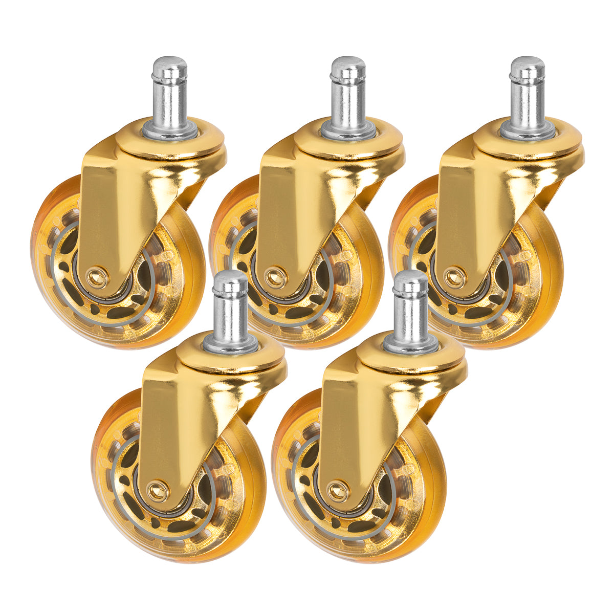 Set di Ruote Sgabello Roll Speed Oro 5 pezzi