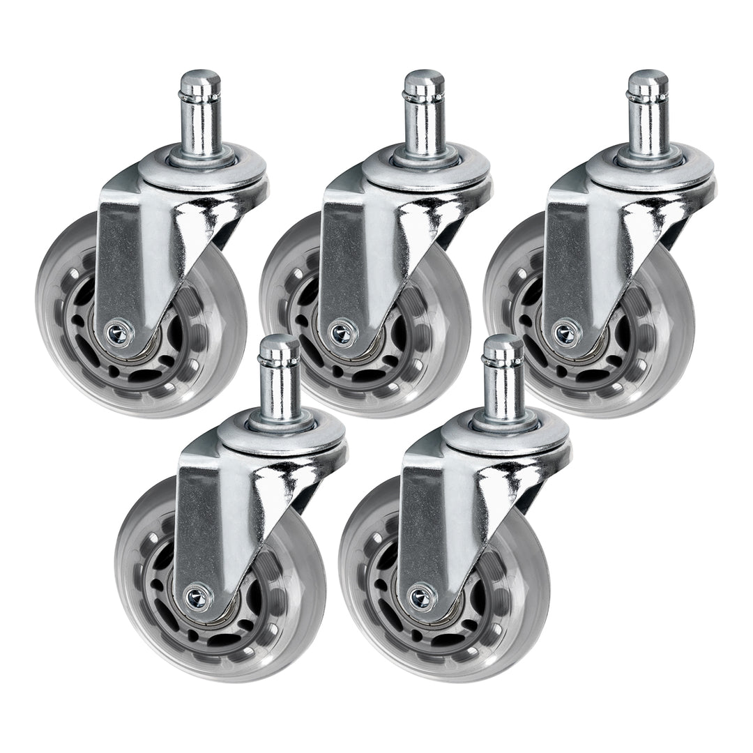 Set di Ruote Sgabello Roll Speed Argento 5 pezzi