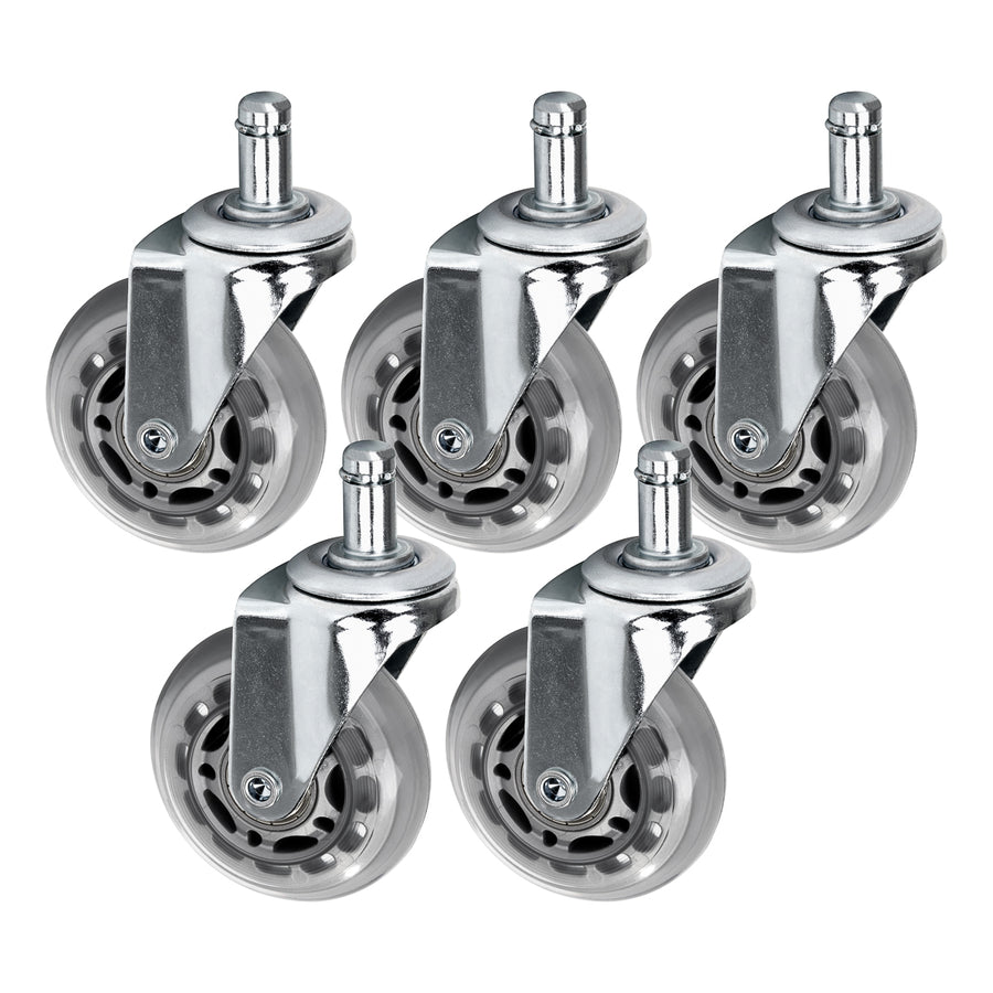 Set di Ruote Sgabello Roll Speed Argento 5 pezzi