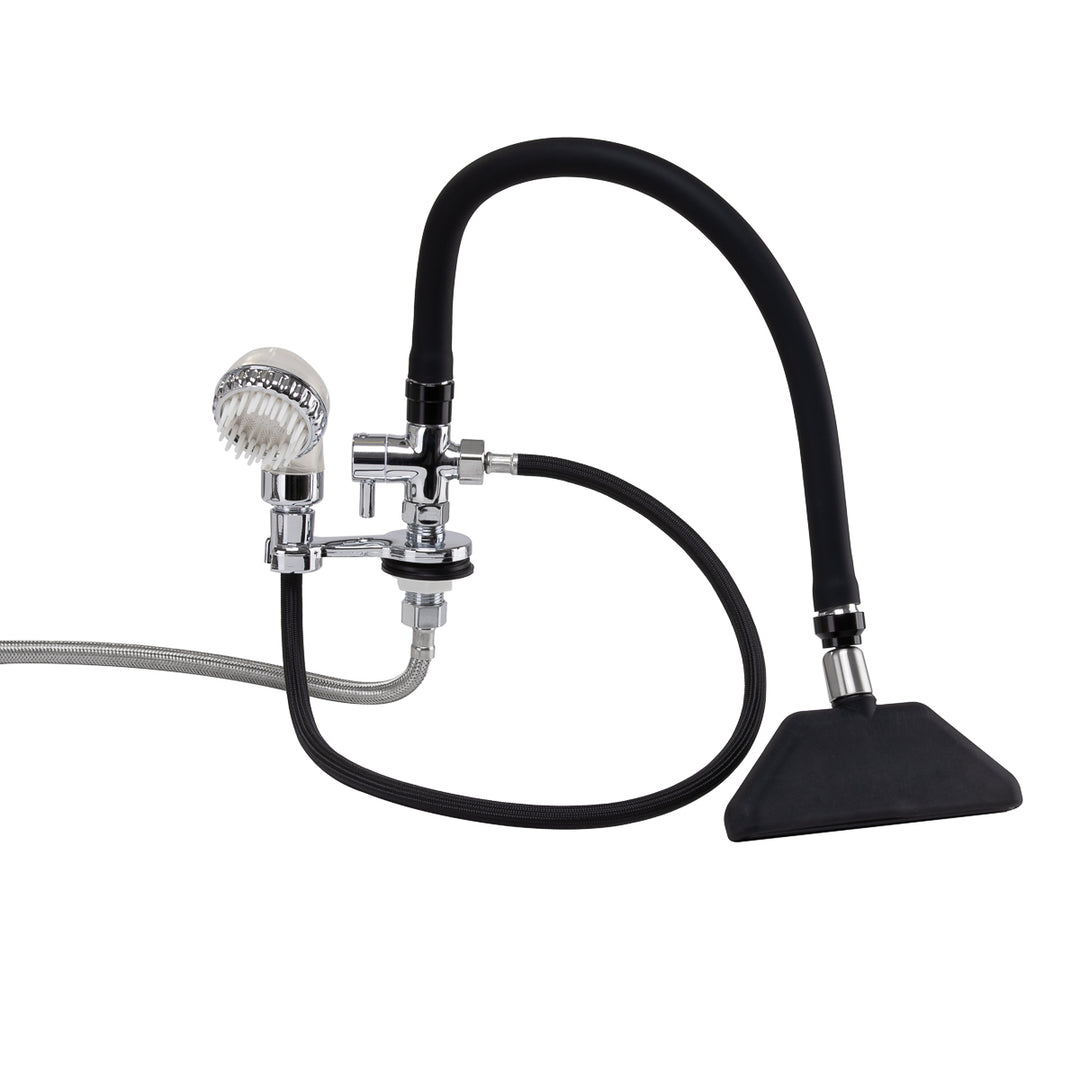 Rubinetto con Doccia a Cascata per Lavatesta Gabbiano Cromo-Nero - immagine 4