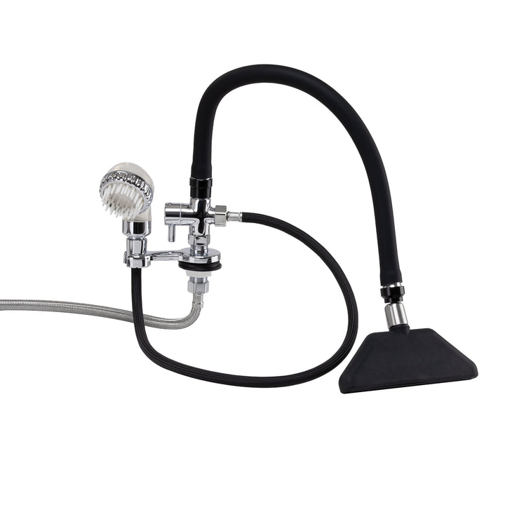 Rubinetto con Doccia a Cascata per Lavatesta Gabbiano Cromo-Nero - immagine 4