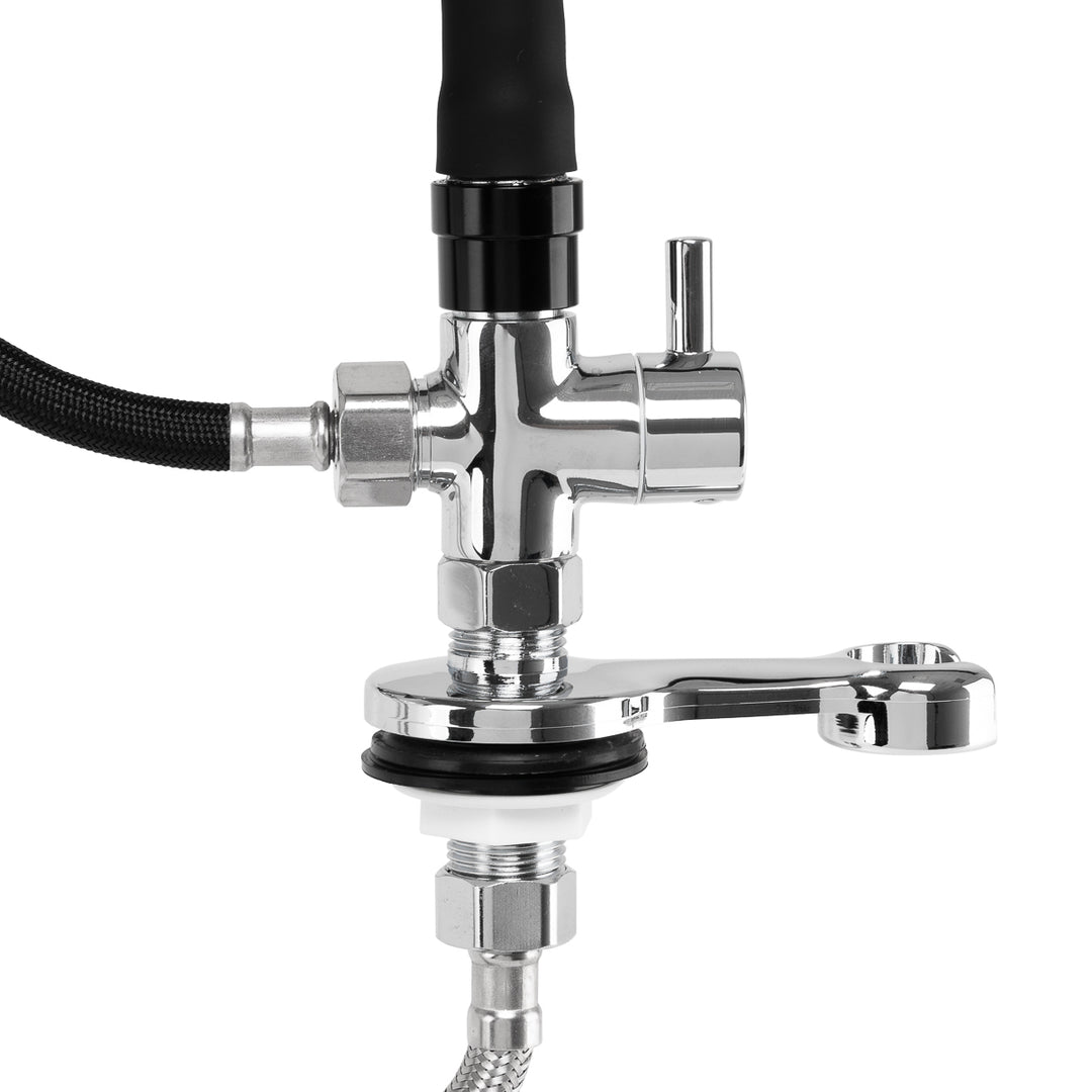 Rubinetto con Doccia a Cascata per Lavatesta Gabbiano Cromo-Nero - immagine 5