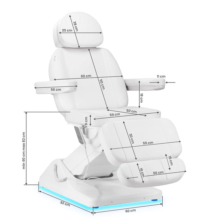 Poltrona Estetica Elettrica Sillon Luxury con 3 Motori Bianco - immagine 17