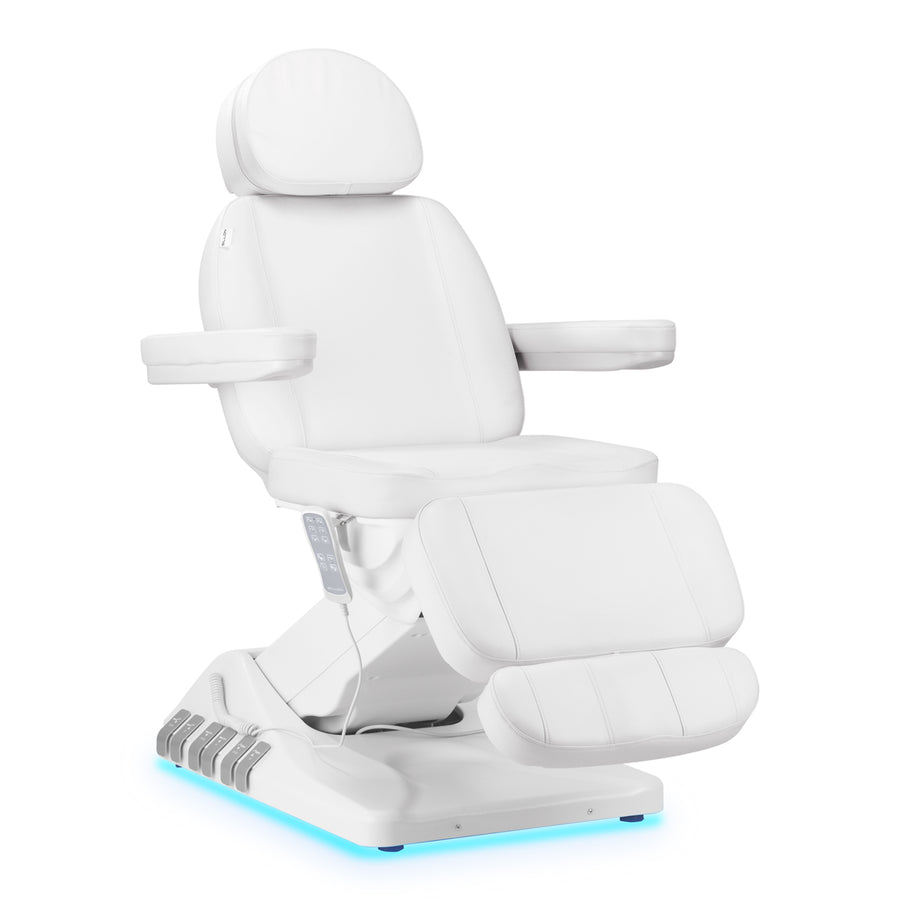 Poltrona Estetica Elettrica Sillon Luxury con 3 Motori Bianco + Pedale