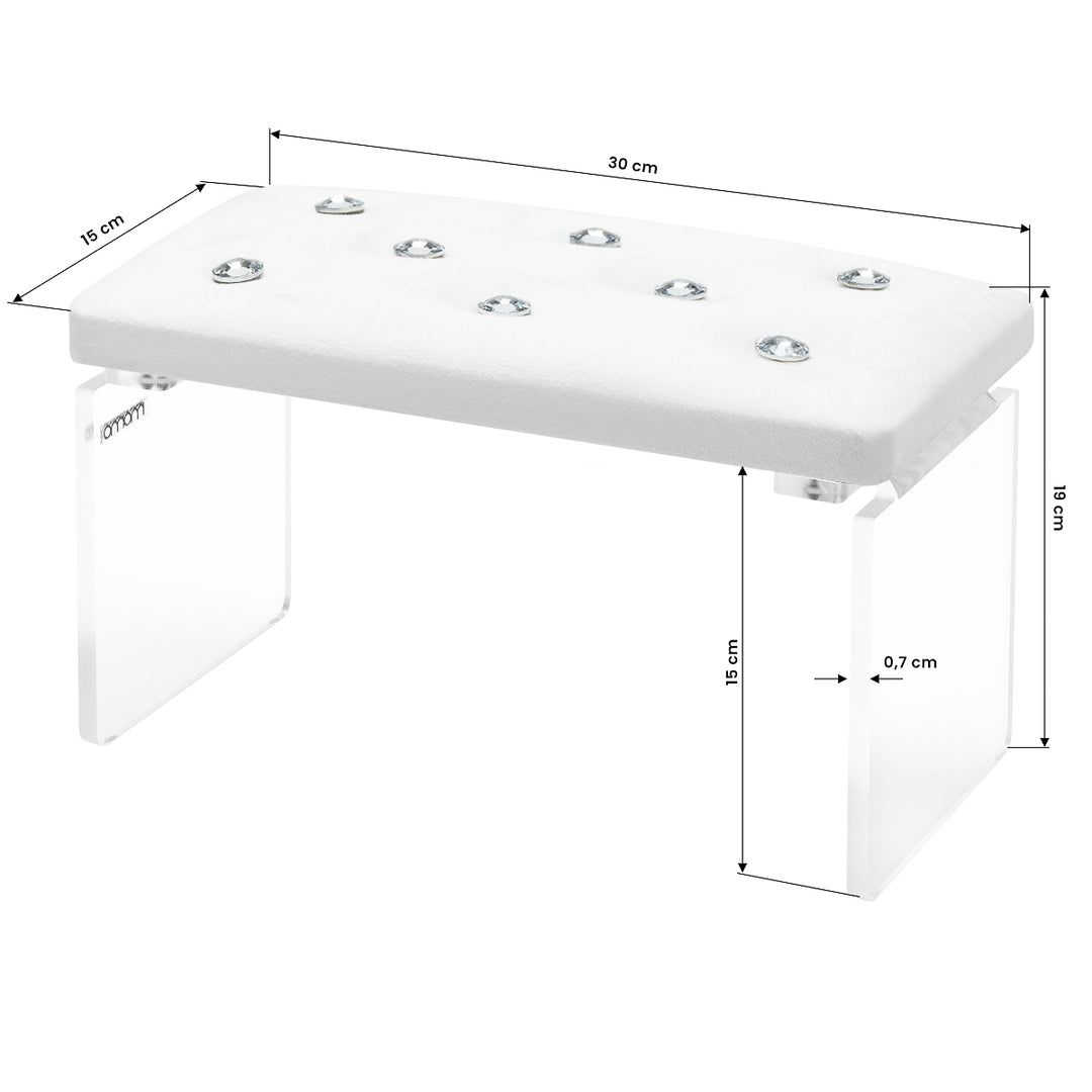 Poggiamani Unghie Momo Diamond Velluto Bianco